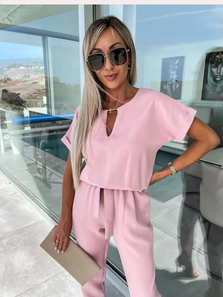 Lightweight & flattering women's jumpsuit – short sleeve, soft fabric, for versatile occasions - Image 5