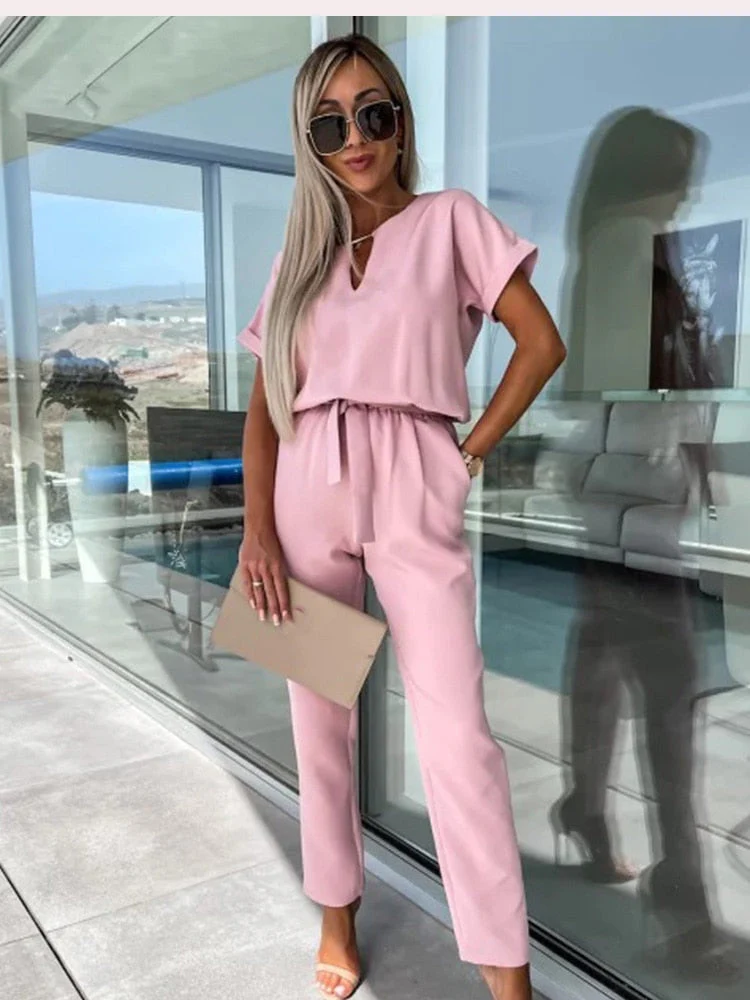 Lightweight & flattering women's jumpsuit – short sleeve, soft fabric, for versatile occasions - Image 8