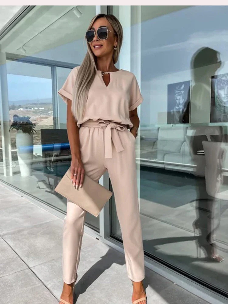 Lightweight & flattering women's jumpsuit – short sleeve, soft fabric, for versatile occasions - Image 9