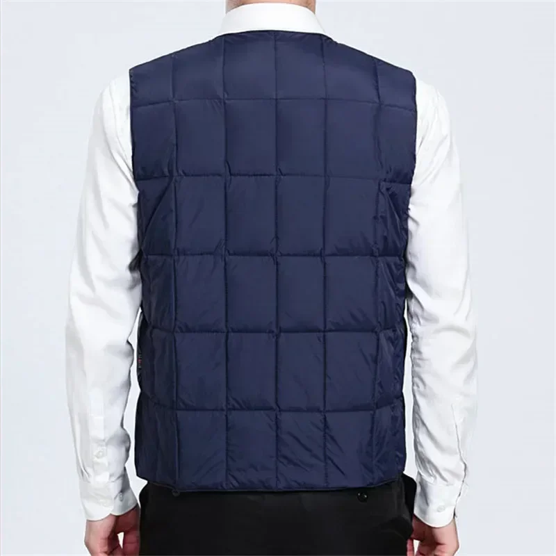 Lightweight Men's Down Vest - V Neck, Polyester, Winter - Image 3