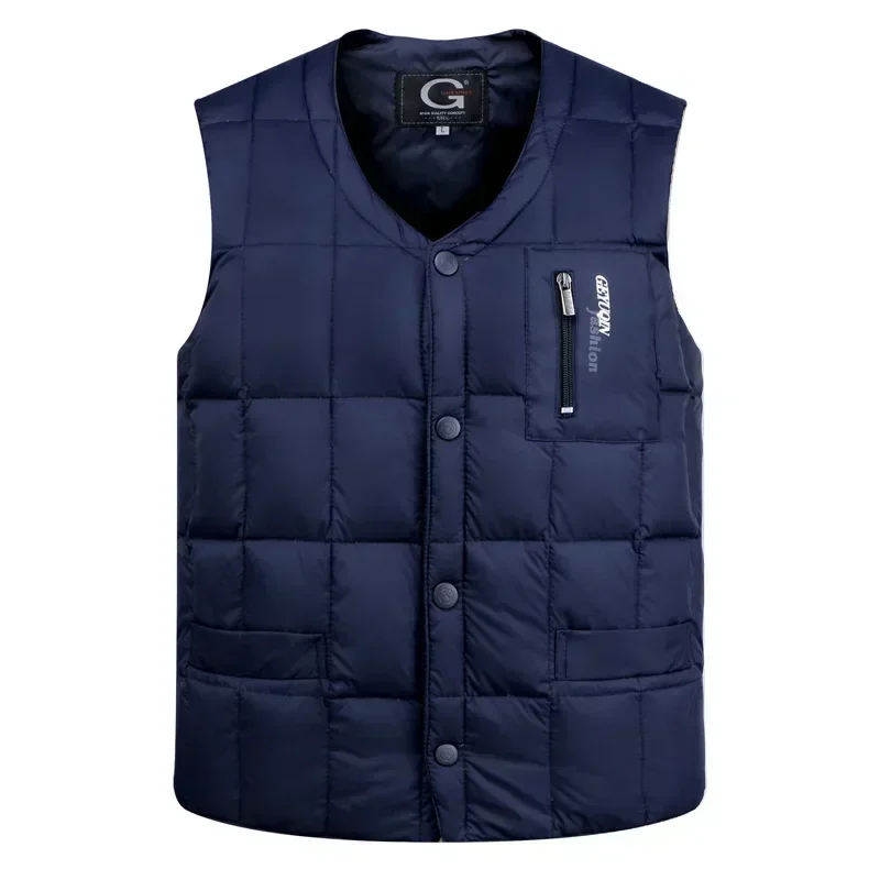 Lightweight Men's Down Vest - V Neck, Polyester, Winter - Image 4