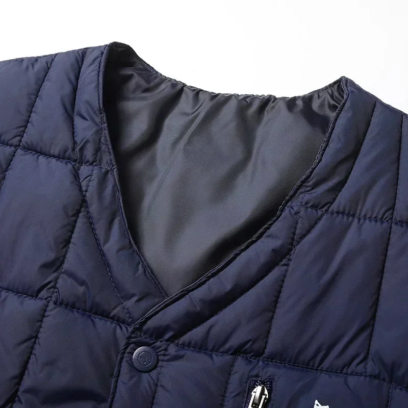 Lightweight Men's Down Vest - V Neck, Polyester, Winter - Image 5