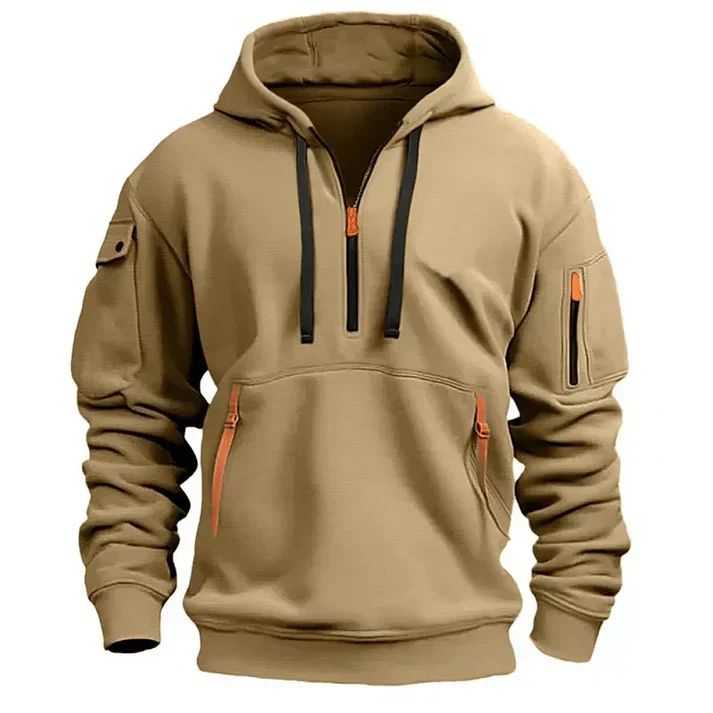 Lightweight Men’s Half Zip Hoodie - Fleece, Outdoor - Image 2