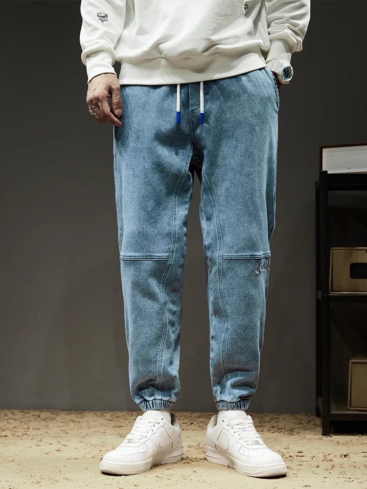 Lightweight Men’s Jogger Jeans - Baggy Tapered Cotton Blend - Image 2