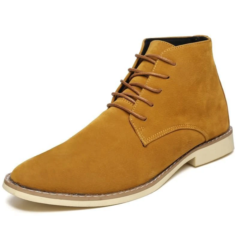 Lightweight Men's Martin Boots - Pointed Toe, Suede - Image 6