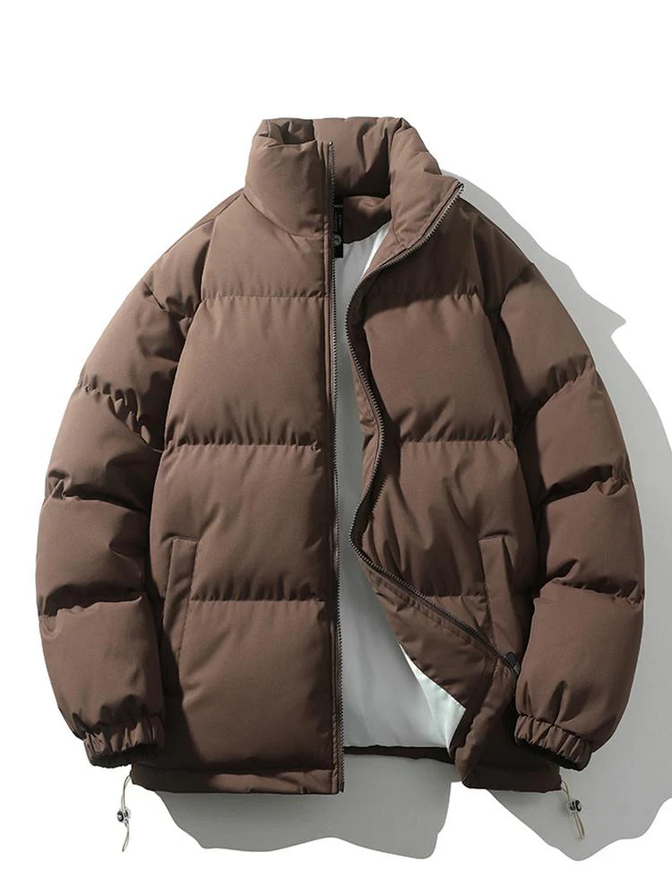 Lightweight Men's Puffer Jacket - High Collar, Polyester - Image 15