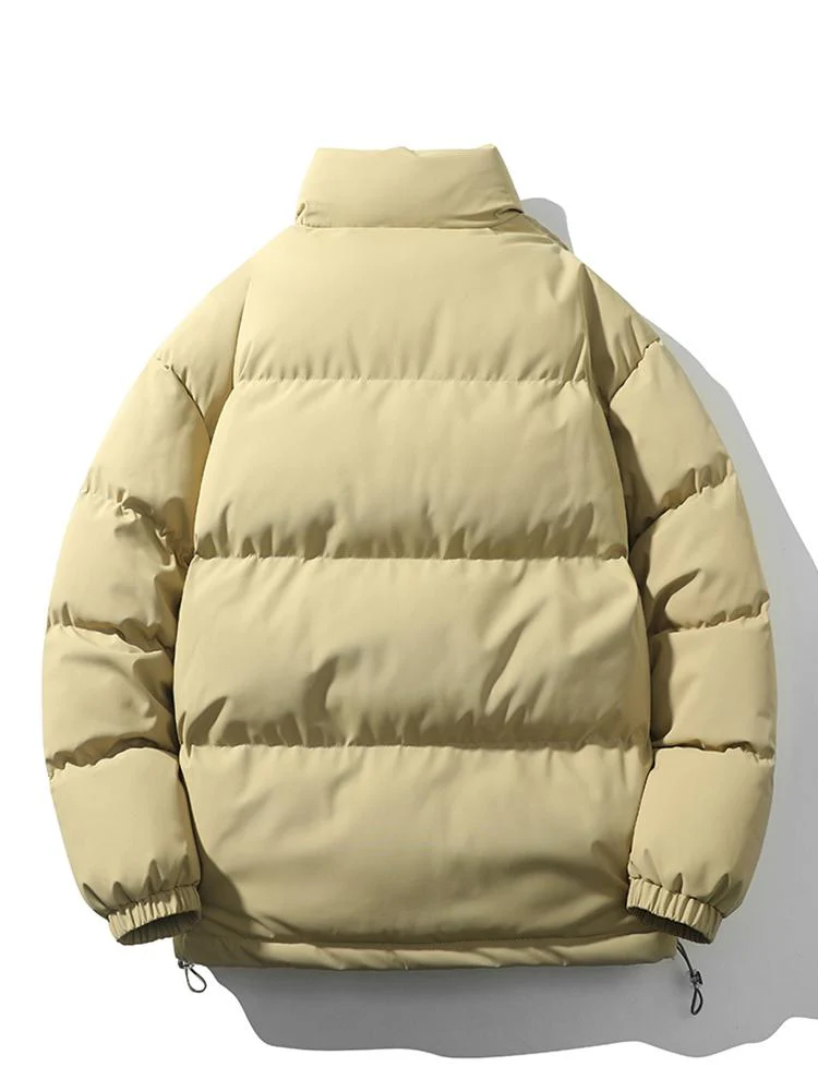 Lightweight Men's Puffer Jacket - High Collar, Polyester - Image 5