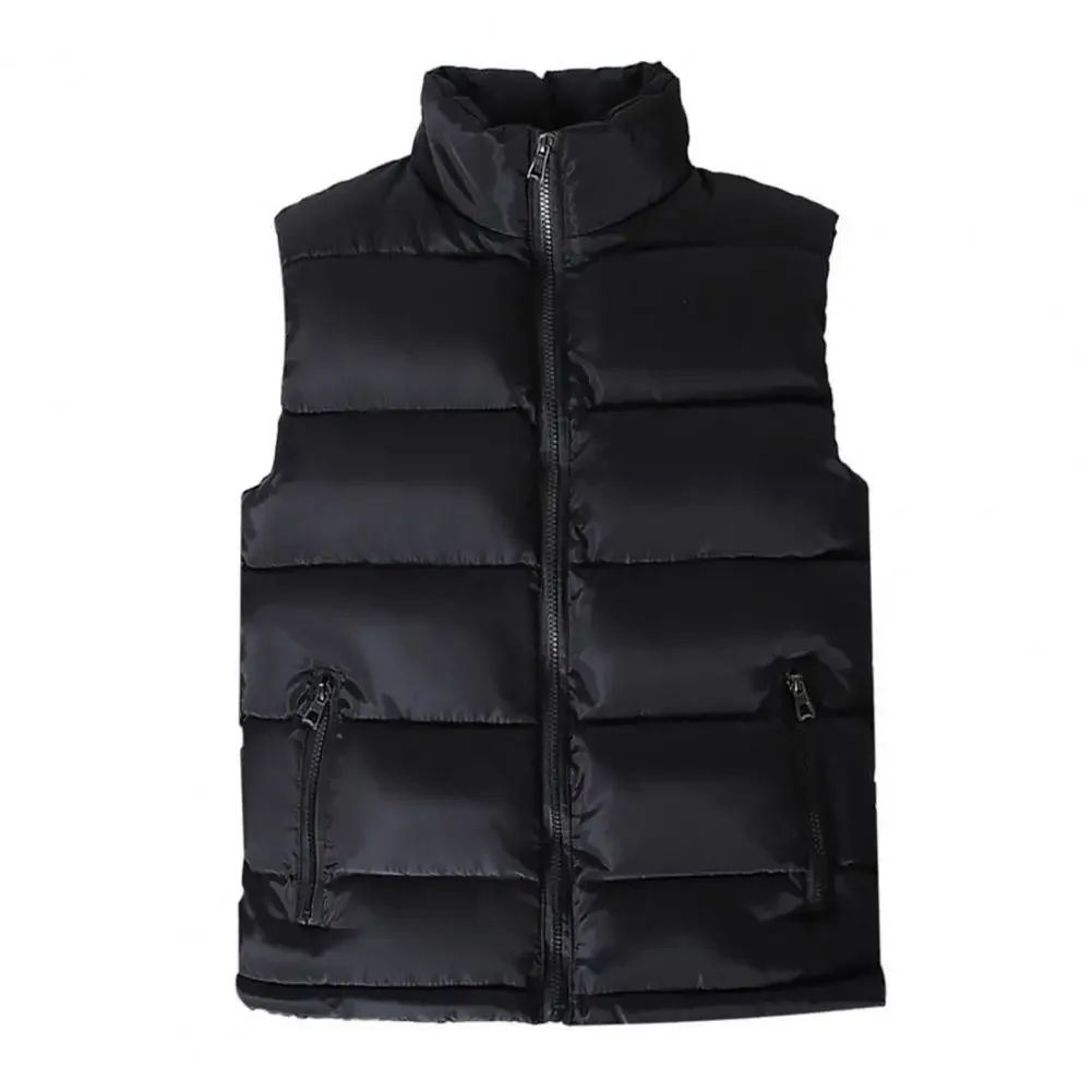 Lightweight Men's Puffer Vest - Slim Stand Collar, Quilted - Image 17