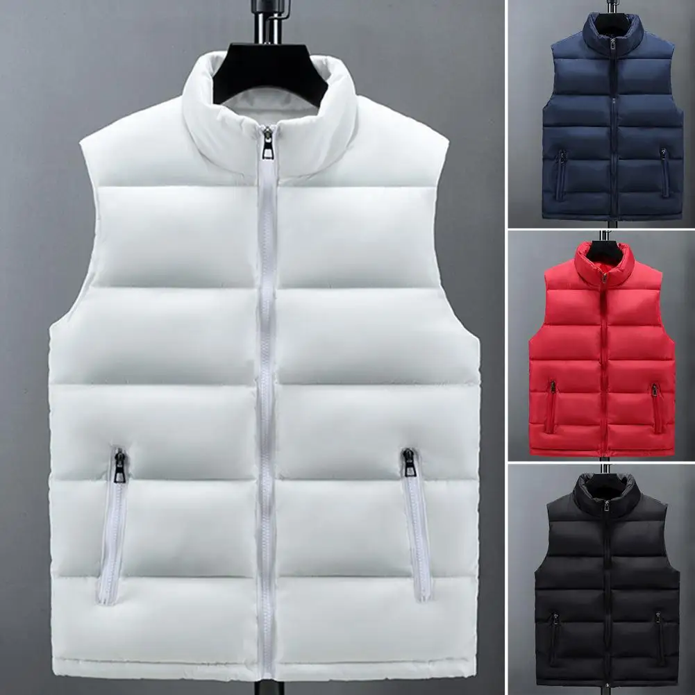 Lightweight Men's Puffer Vest - Slim Stand Collar, Quilted - Image 3