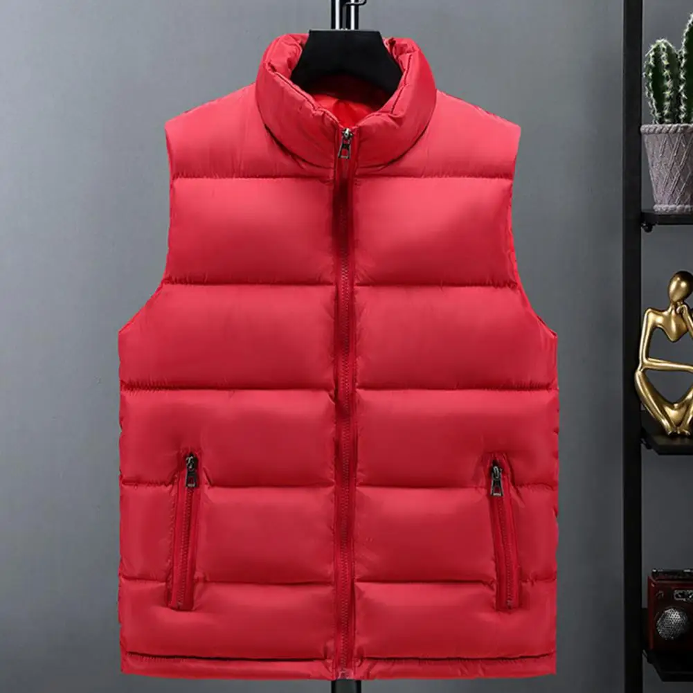 Lightweight Men's Puffer Vest - Slim Stand Collar, Quilted - Image 4