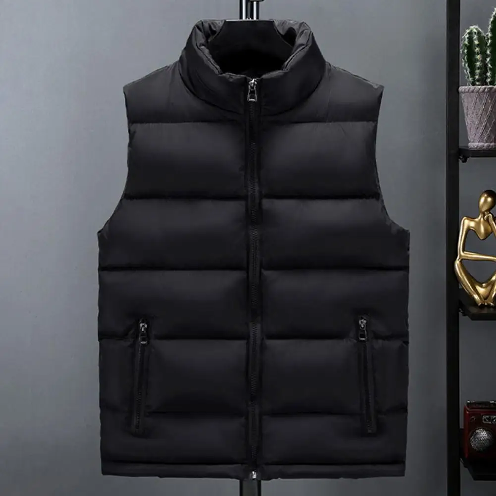 Lightweight Men's Puffer Vest - Slim Stand Collar, Quilted - Image 7