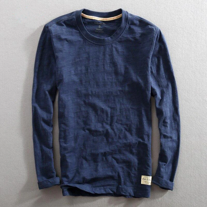 Lightweight Men's Pullover - Crew Neck, Slub Cotton, Casual - Image 3