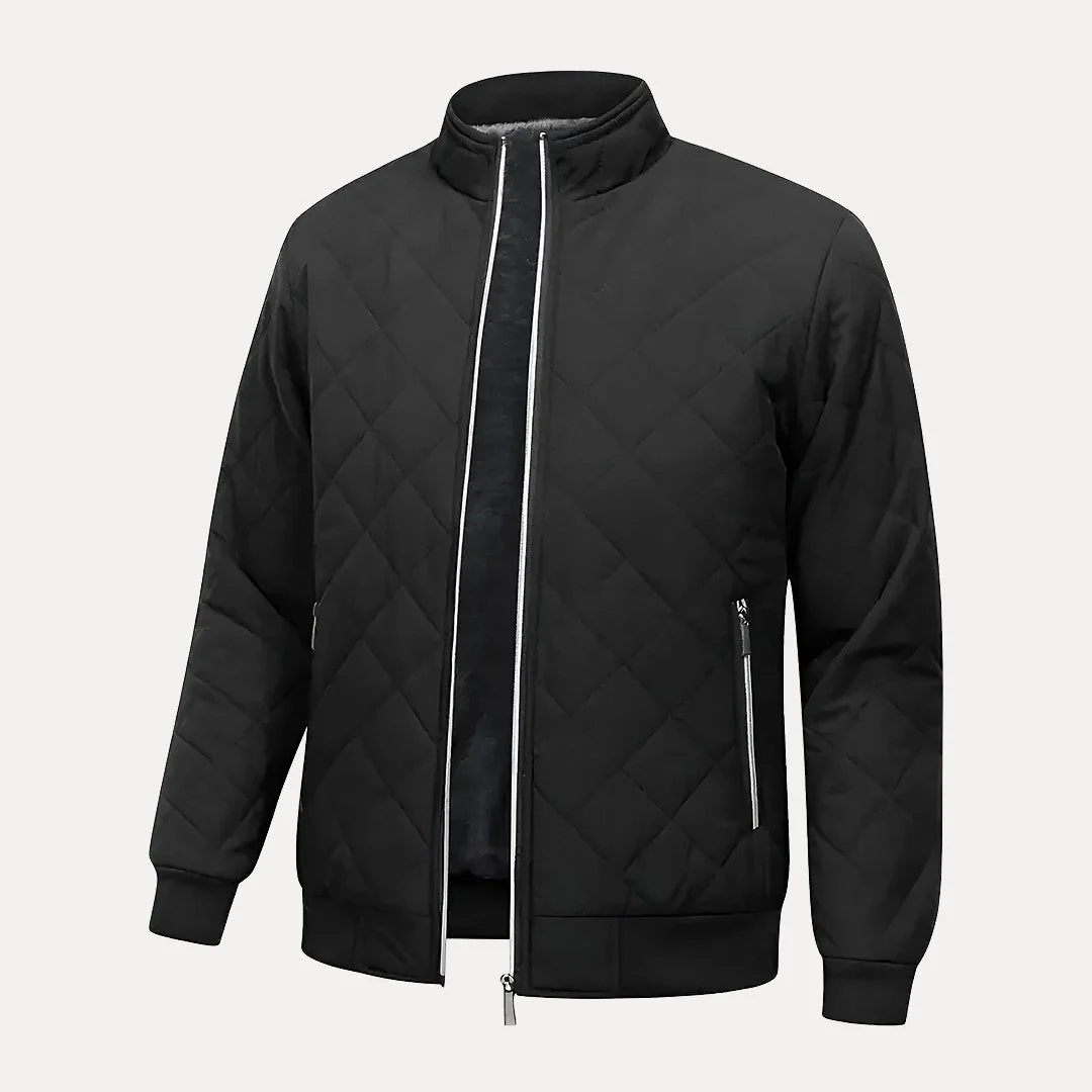Lightweight Men's Quilted Jacket - Stand Collar, Insulated