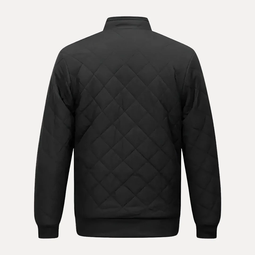 Lightweight Men's Quilted Jacket - Stand Collar, Insulated - Image 2