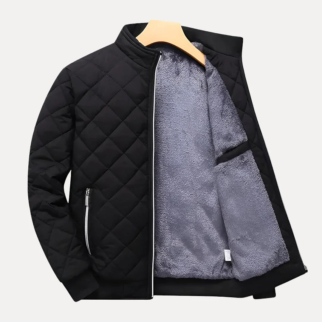 Lightweight Men's Quilted Jacket - Stand Collar, Insulated - Image 3