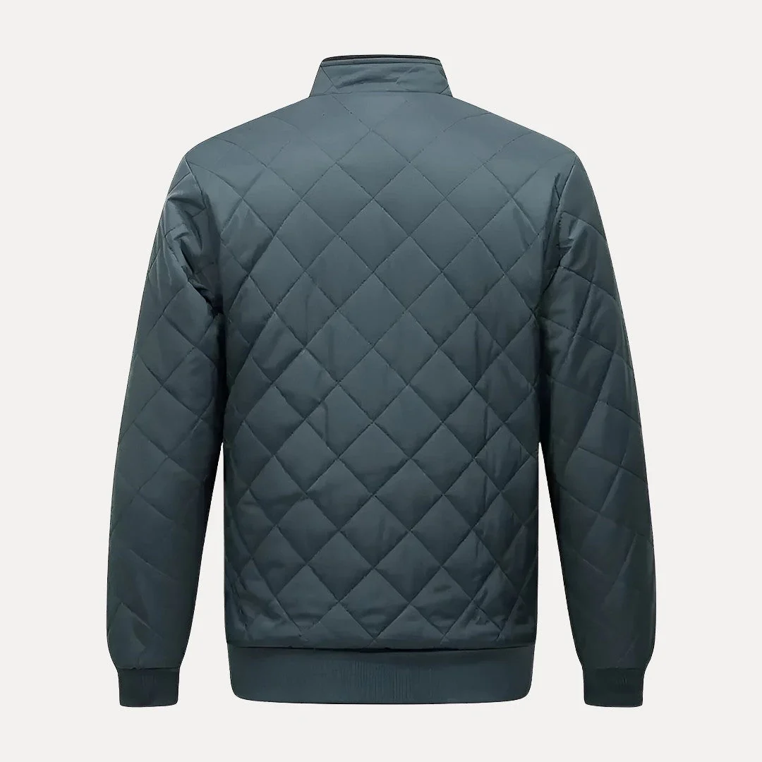 Lightweight Men's Quilted Jacket - Stand Collar, Insulated - Image 4