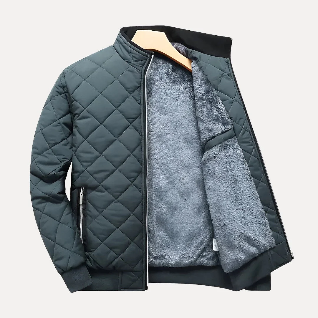 Lightweight Men's Quilted Jacket - Stand Collar, Insulated - Image 5