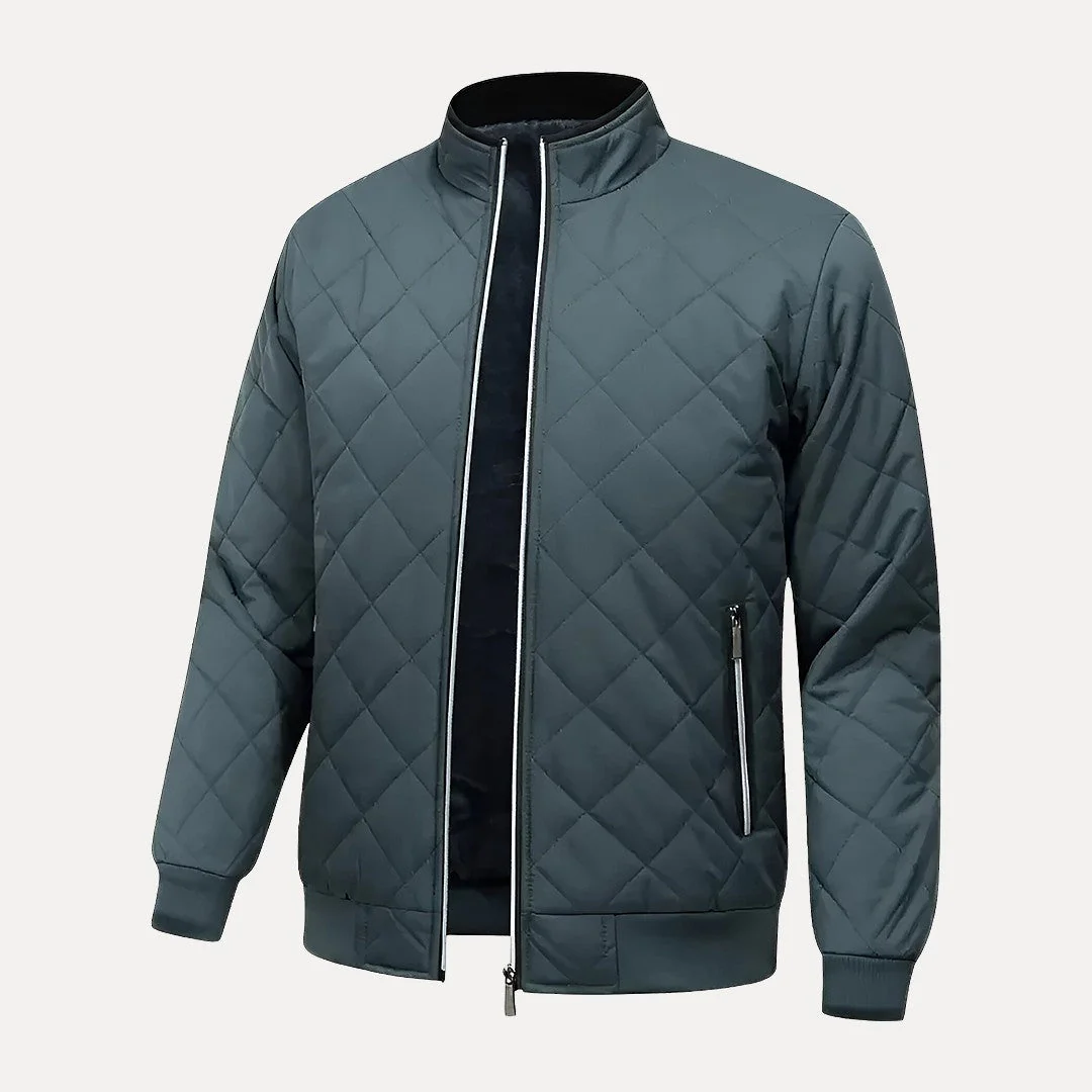Lightweight Men's Quilted Jacket - Stand Collar, Insulated - Image 6
