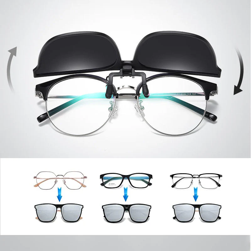 Lightweight men's polarized sunglasses clip – flexible design, magnesium alloy, ideal for outdoor activities - Image 4