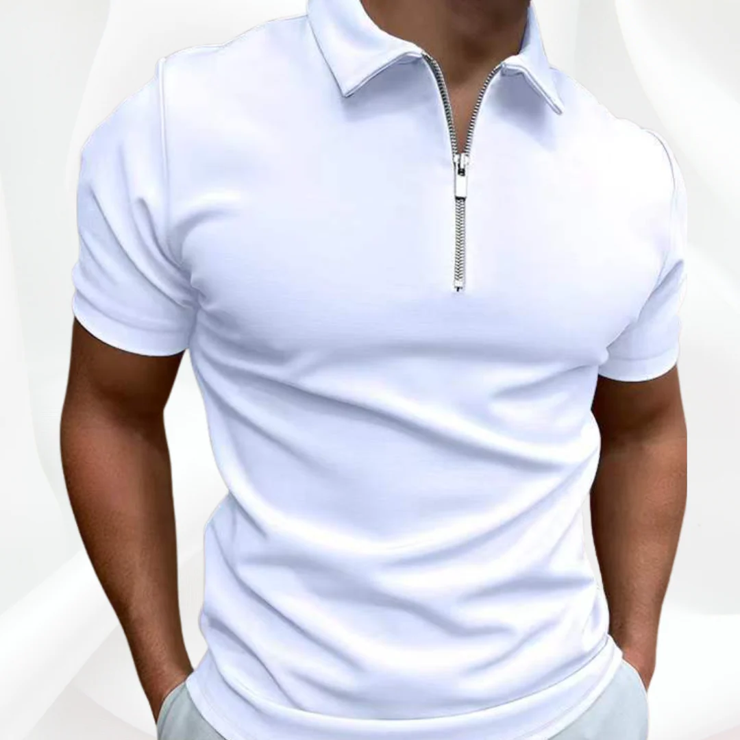 Lightweight men's polo shirt – classic cut, cotton, for casual and office wear - Image 2