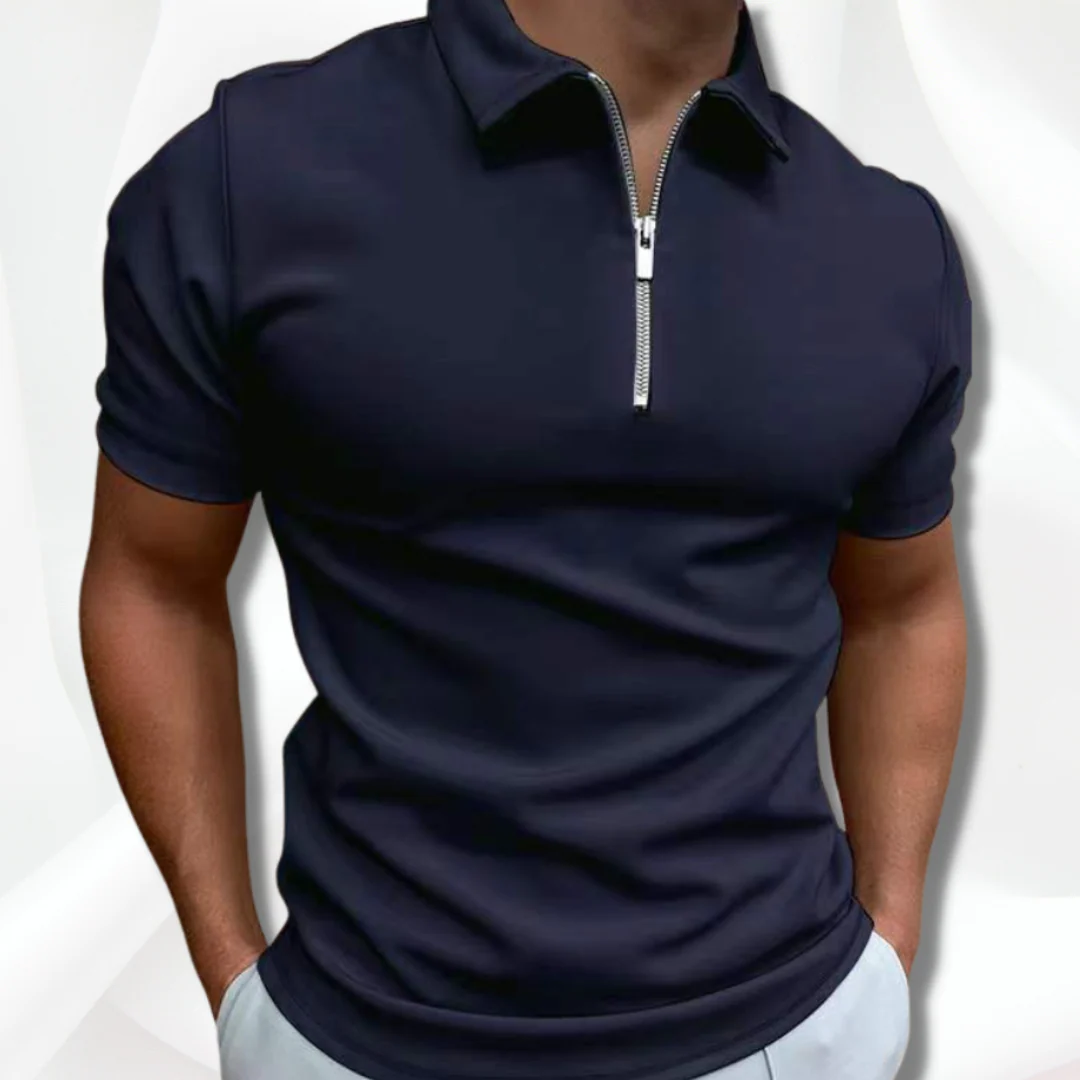 Lightweight men's polo shirt – classic cut, cotton, for casual and office wear - Image 4