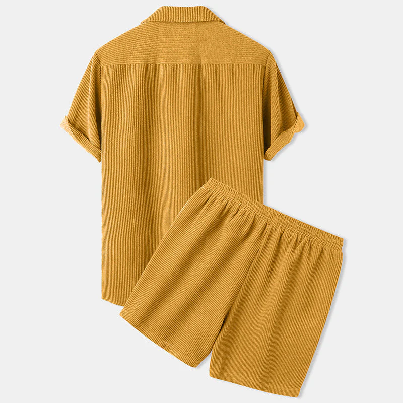 Lightweight men's summer set – casual corduroy style, breathable fabric, for outdoor activities - Image 5