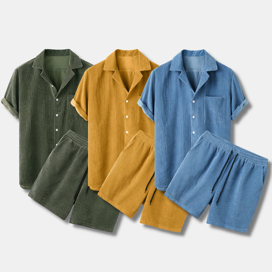 Lightweight men's summer set – casual corduroy style, breathable fabric, for outdoor activities - Image 7