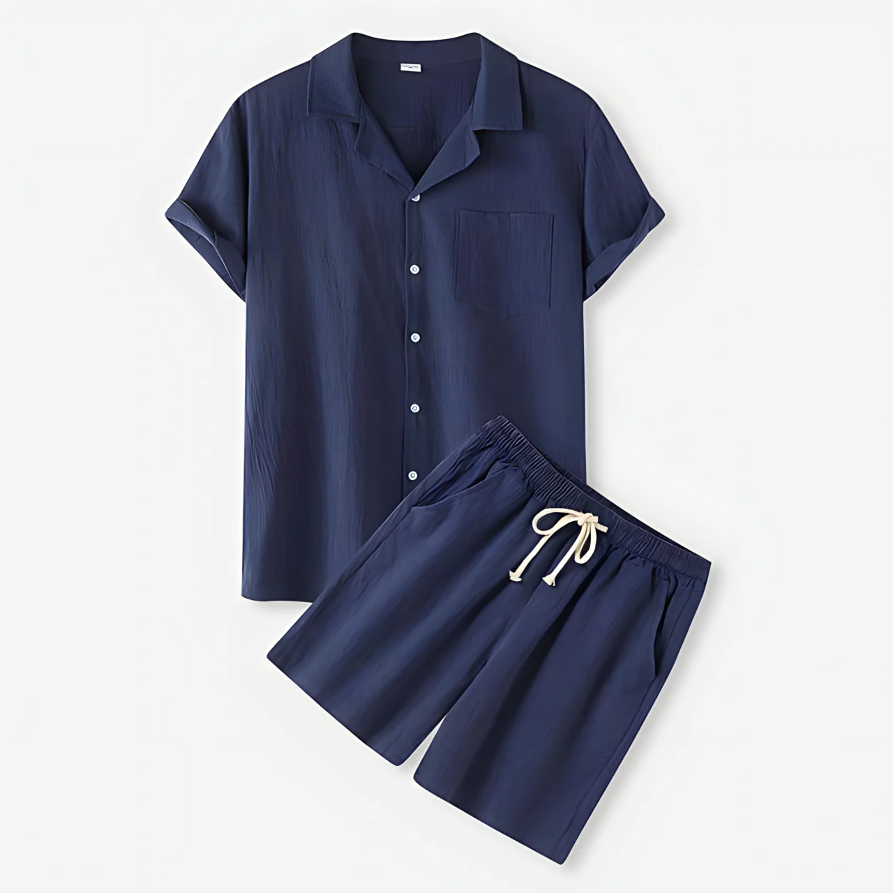 Lightweight men’s summer set – casual polo and shorts, breathable fabric, for leisure