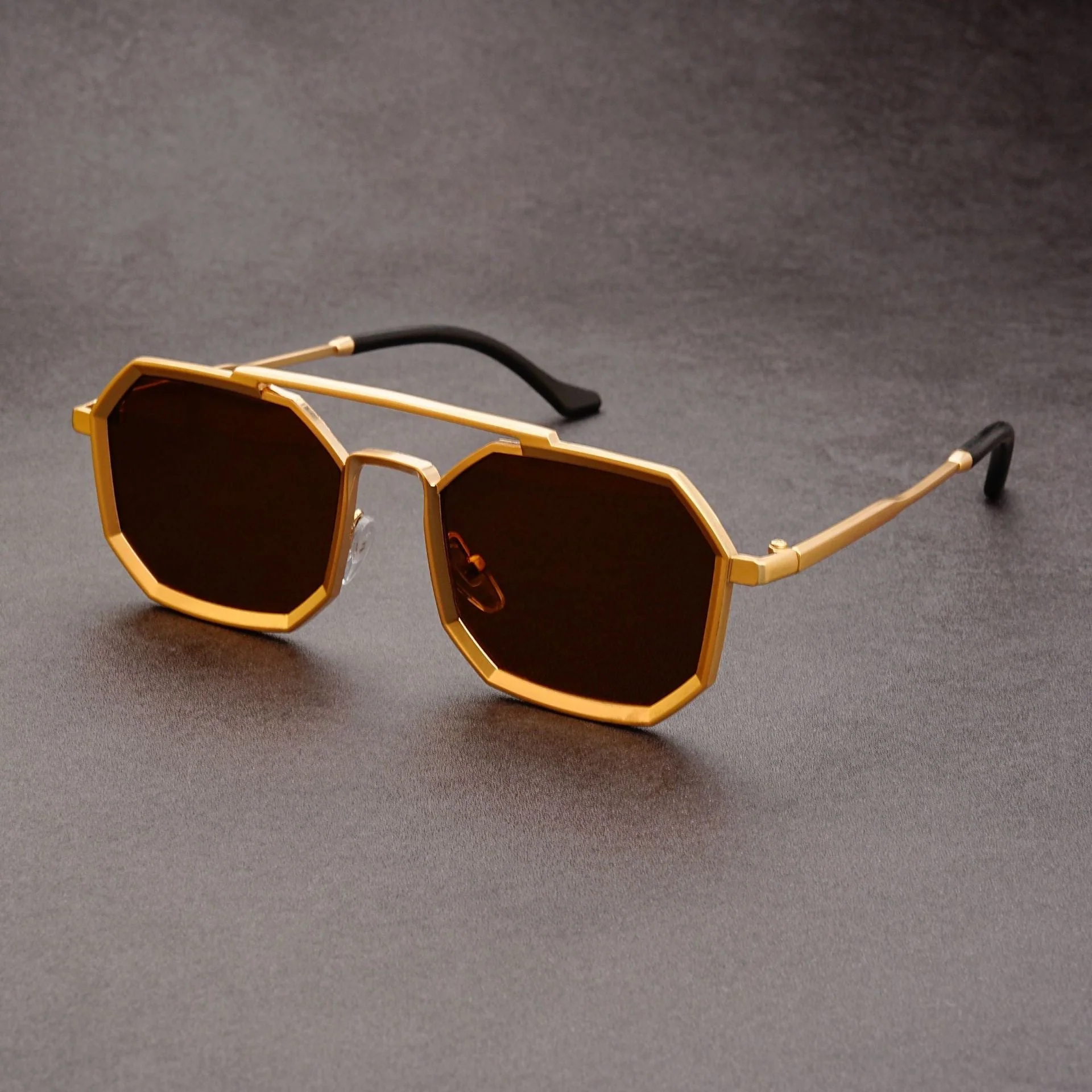 Lightweight men's sunglasses – timeless octagonal design, durable frame, for everyday use - Image 4