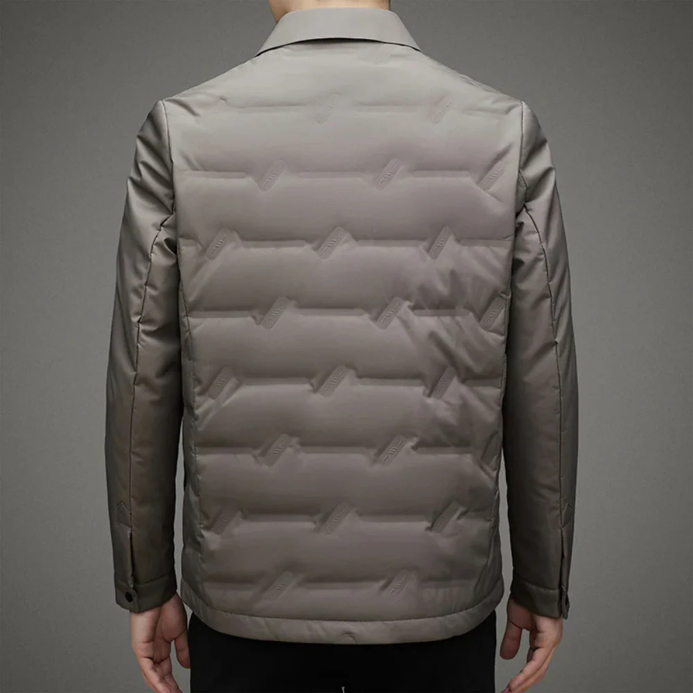 Lightweight Refined Men's Padded Jacket - Shirt Collar Down - Image 3