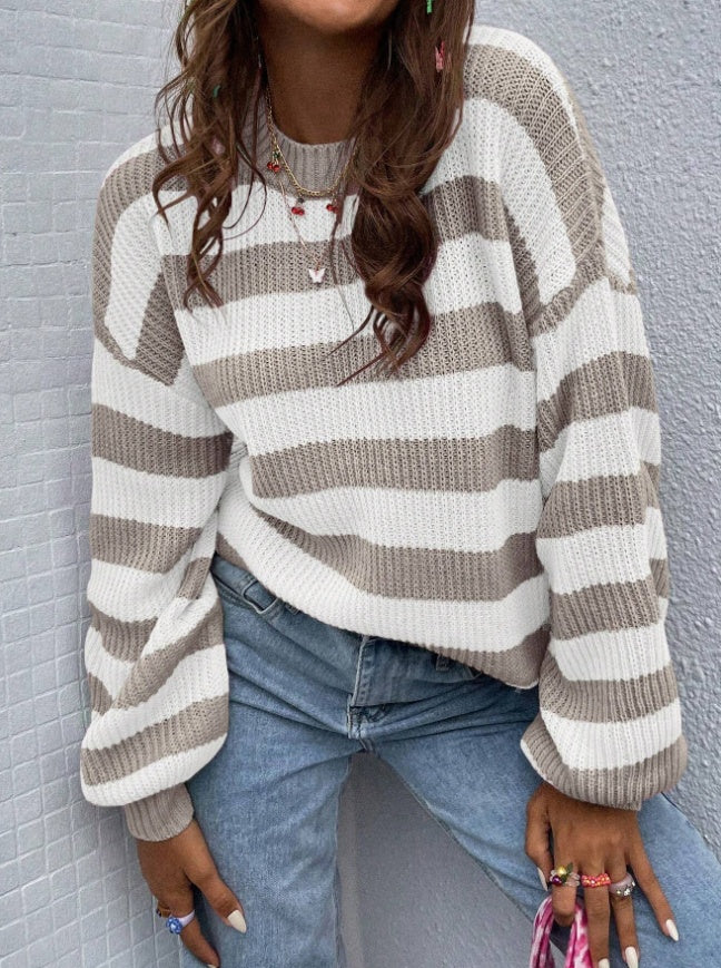 Lightweight Relaxed Women's Sweater - Drop Shoulder Rib Knit - Image 4