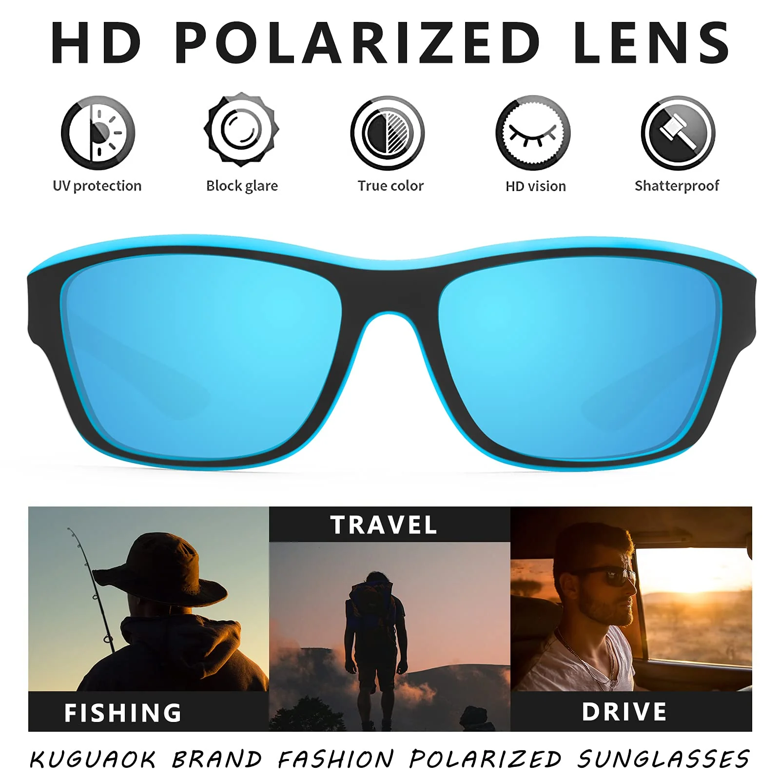 Lightweight unisex outdoor sports sunglasses – polarized TAC lens, scratch-resistant, for active recreation - Image 4