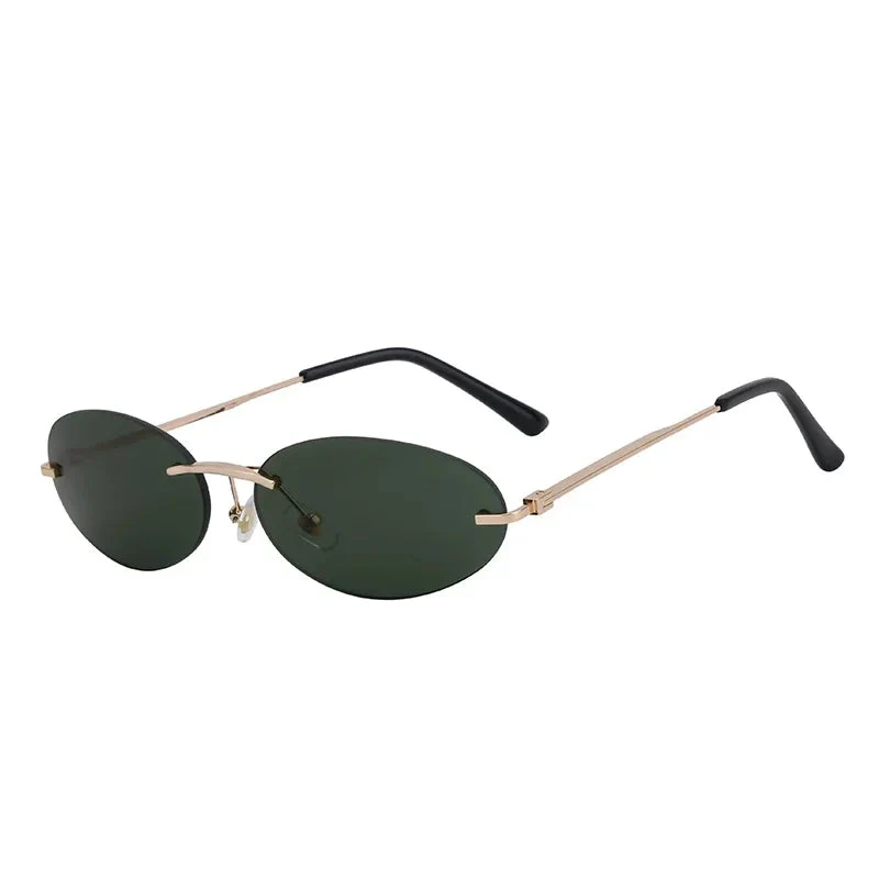 Lightweight unisex oval sunglasses – rimless design, high-quality plastic, for beach and city - Image 11
