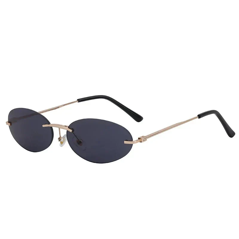 Lightweight unisex oval sunglasses – rimless design, high-quality plastic, for beach and city - Image 13