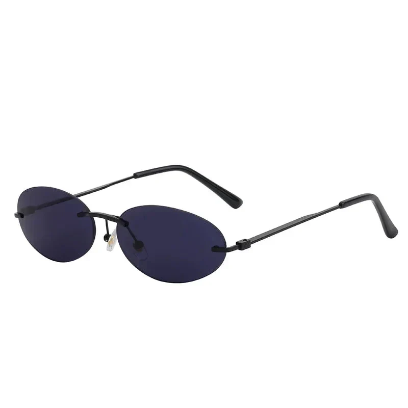 Lightweight unisex oval sunglasses – rimless design, high-quality plastic, for beach and city - Image 14
