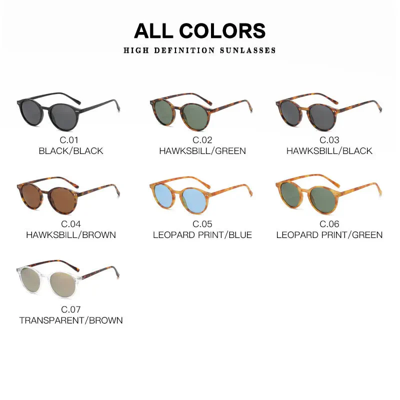 Lightweight unisex polarized sunglasses – round retro design, leopard print, for summer activities - Image 6