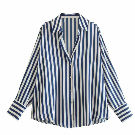 Lightweight & versatile men's silk shirt – striped design, breathable, for everyday and special occasions - Image 5