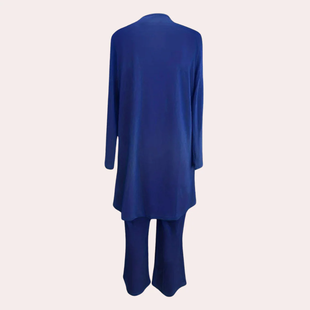 Lightweight & versatile women’s 3-piece set – elegant blouse, wide-leg pants, breathable, for summer - Image 3