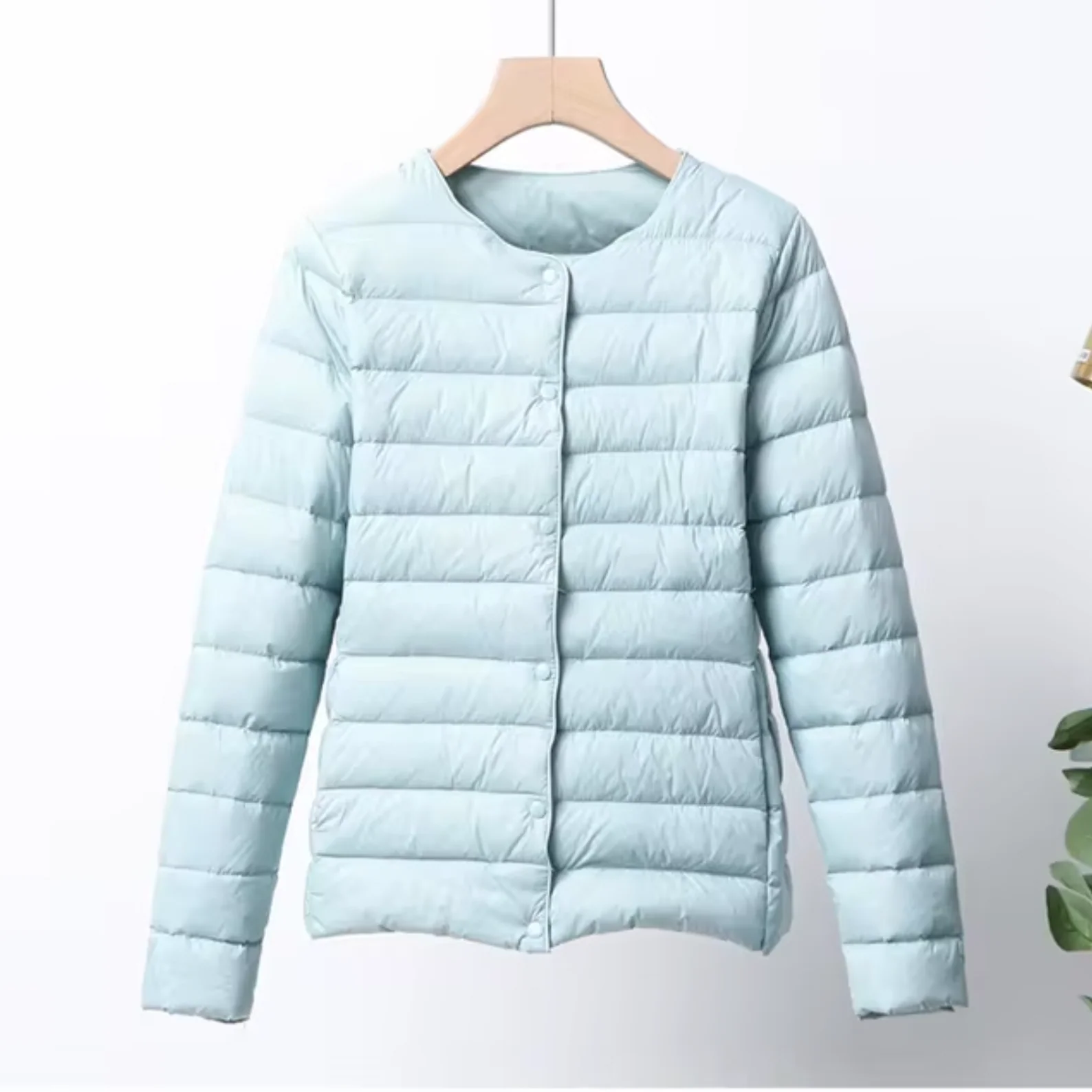 Lightweight Women Down Jacket - Cropped Boxy, Down, Layering - Image 3