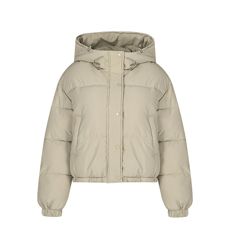 Lightweight Women Puffer Coat - Boxy Cotton Fill, Layering - Image 5
