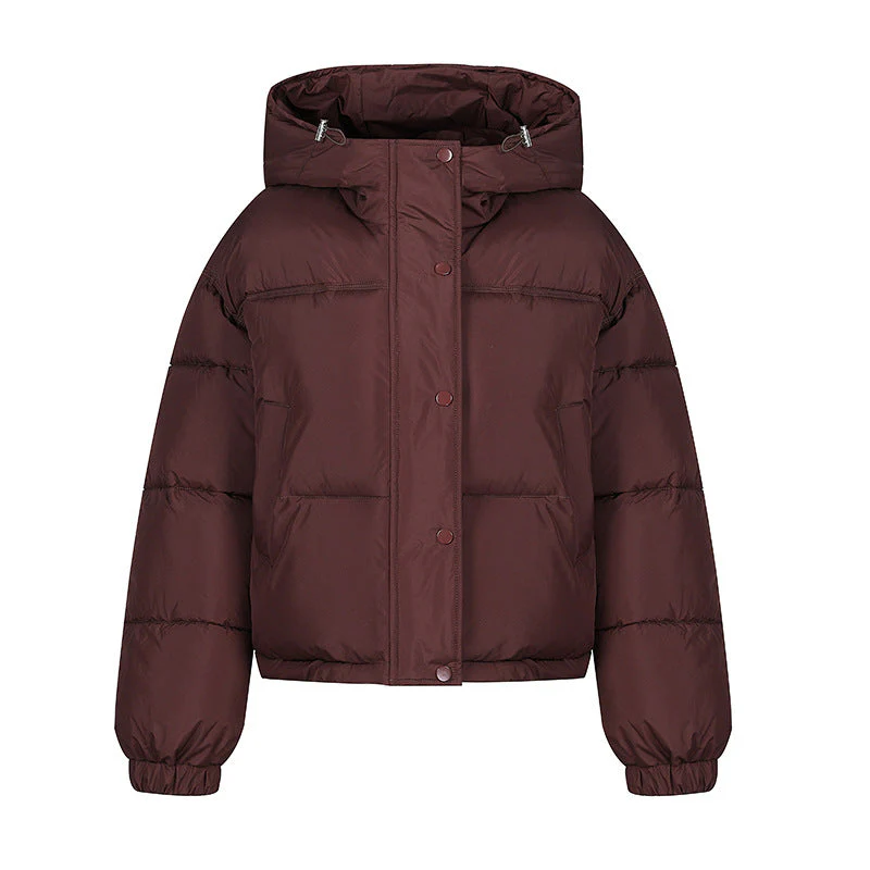 Lightweight Women Puffer Coat - Boxy Cotton Fill, Layering - Image 6
