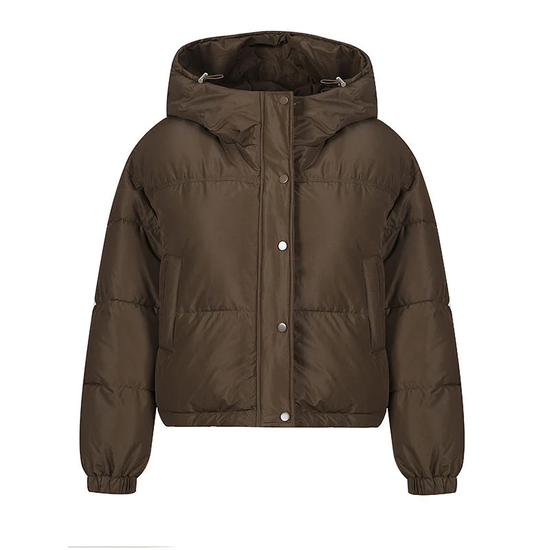 Lightweight Women Puffer Coat - Boxy Cotton Fill, Layering - Image 7