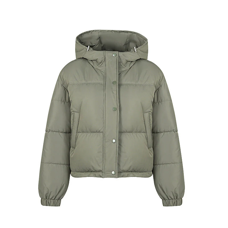 Lightweight Women Puffer Coat - Boxy Cotton Fill, Layering - Image 9