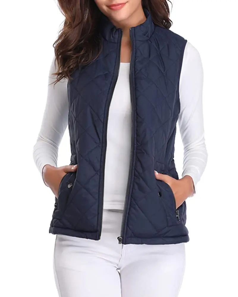 Lightweight Women Quilted Vest - Stand Collar Cotton Winter - Image 39