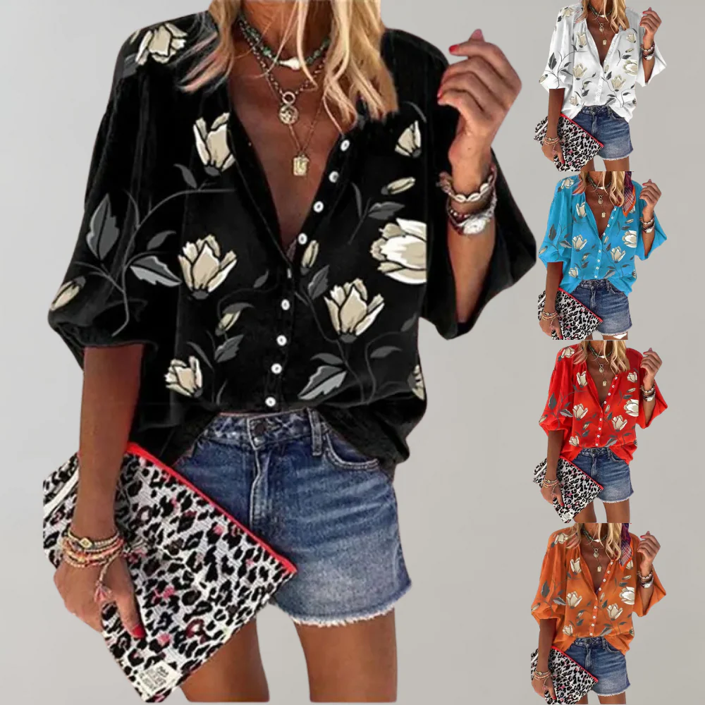 Lightweight women’s blouse – floral print, breathable fabric, for summer outings - Image 6