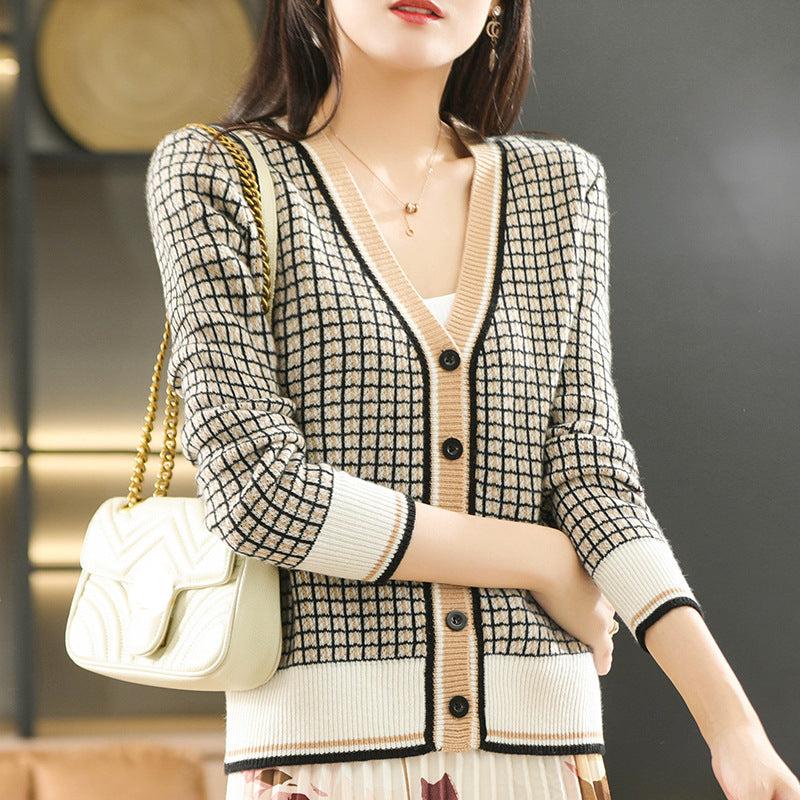 Lightweight Women’s Cardigan - V Neck Button Front, Knit - Image 2