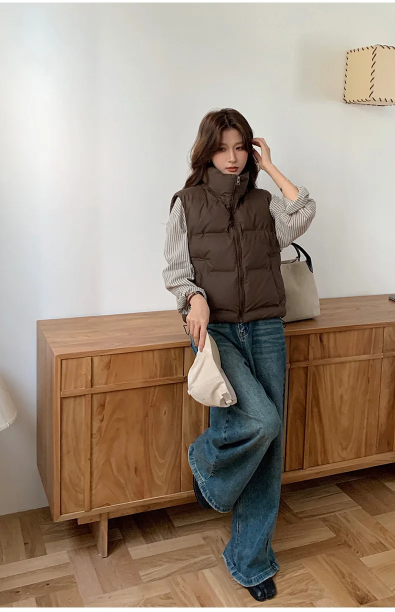 Lightweight Women's Down Vest - Cropped Boxy, Duck Fill - Image 13