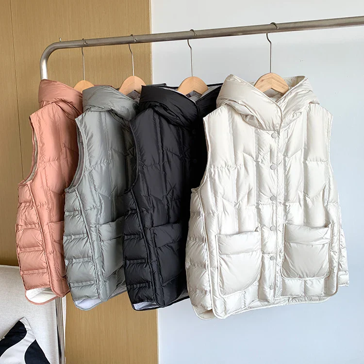 Lightweight Women’s Hooded Down Vest - Quilted Midlength - Image 16