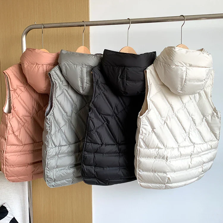 Lightweight Women’s Hooded Down Vest - Quilted Midlength - Image 17