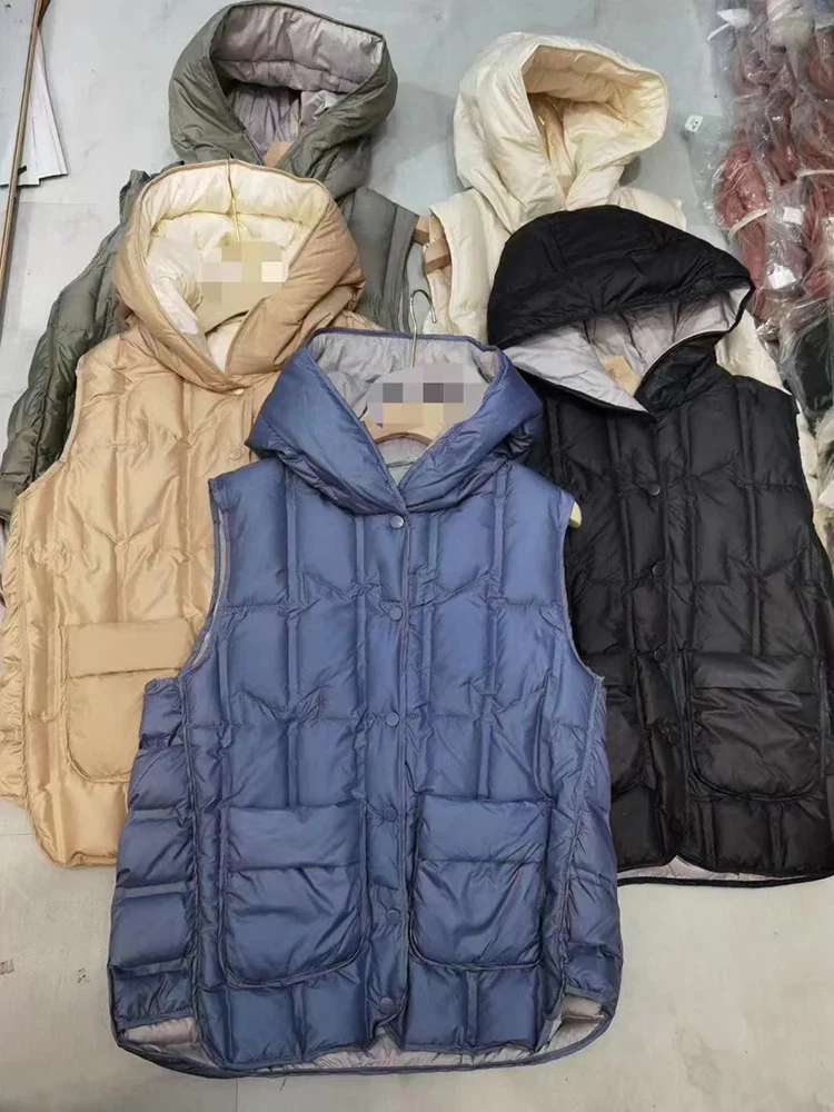Lightweight Women’s Hooded Down Vest - Quilted Midlength - Image 18
